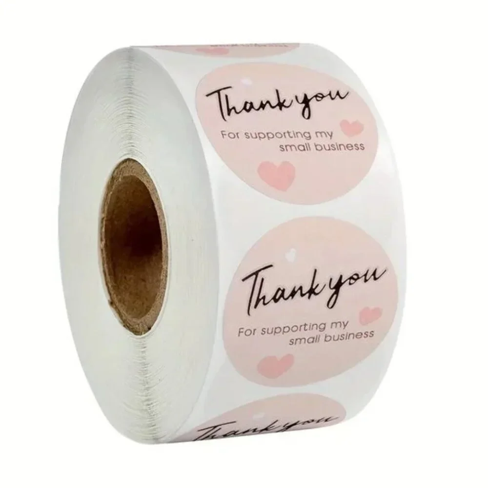 100 Thank You Small Business Stickers 1” Round Packaging Labels